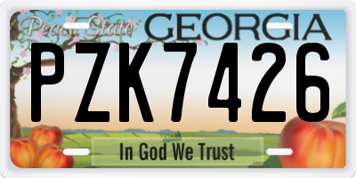 GA license plate PZK7426