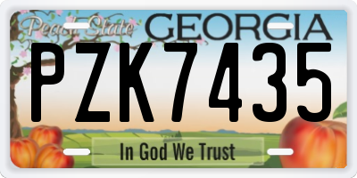 GA license plate PZK7435