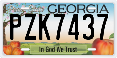 GA license plate PZK7437