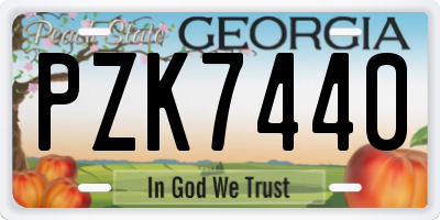 GA license plate PZK7440