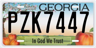 GA license plate PZK7447
