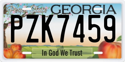 GA license plate PZK7459