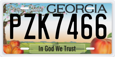 GA license plate PZK7466