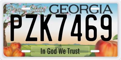 GA license plate PZK7469