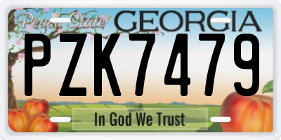 GA license plate PZK7479