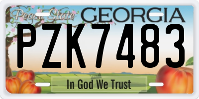 GA license plate PZK7483