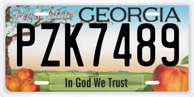 GA license plate PZK7489