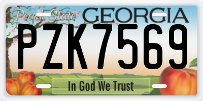 GA license plate PZK7569
