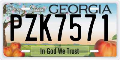 GA license plate PZK7571