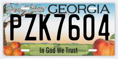 GA license plate PZK7604