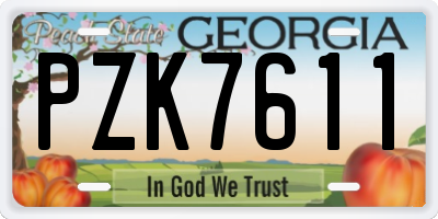 GA license plate PZK7611