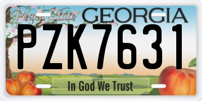 GA license plate PZK7631