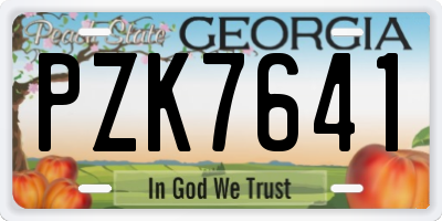 GA license plate PZK7641