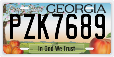 GA license plate PZK7689