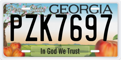 GA license plate PZK7697