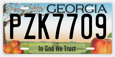 GA license plate PZK7709