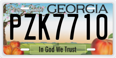 GA license plate PZK7710