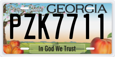 GA license plate PZK7711