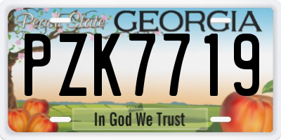 GA license plate PZK7719