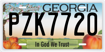 GA license plate PZK7720