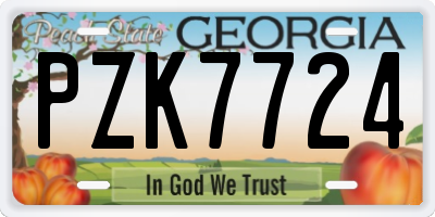 GA license plate PZK7724
