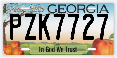 GA license plate PZK7727