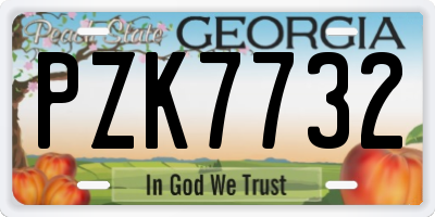GA license plate PZK7732