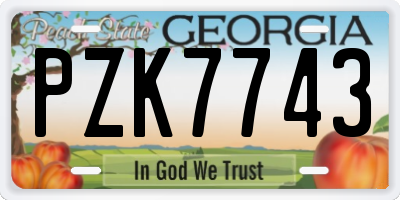 GA license plate PZK7743