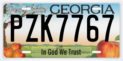 GA license plate PZK7767