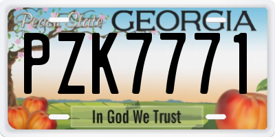 GA license plate PZK7771