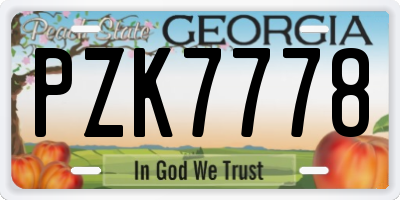 GA license plate PZK7778