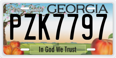 GA license plate PZK7797