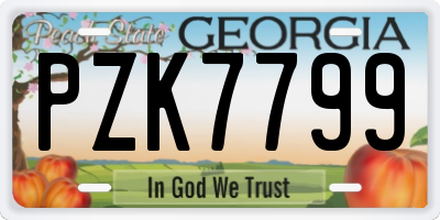 GA license plate PZK7799