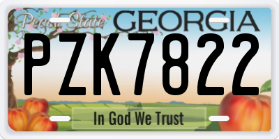 GA license plate PZK7822