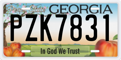 GA license plate PZK7831