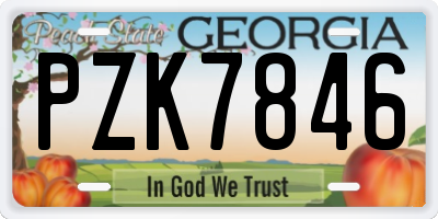 GA license plate PZK7846
