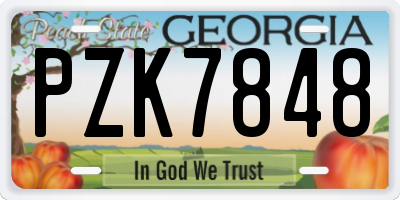 GA license plate PZK7848