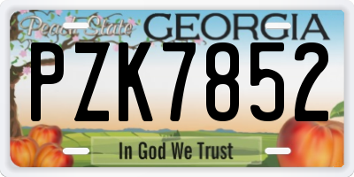 GA license plate PZK7852