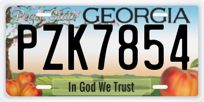 GA license plate PZK7854