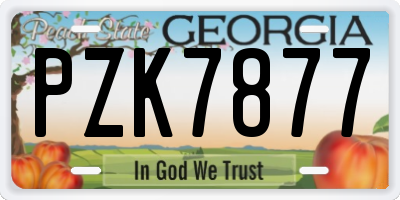 GA license plate PZK7877