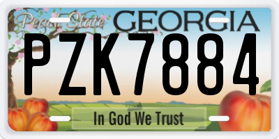 GA license plate PZK7884