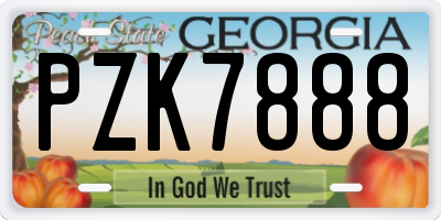 GA license plate PZK7888