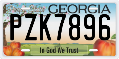 GA license plate PZK7896