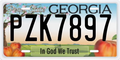 GA license plate PZK7897