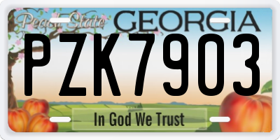 GA license plate PZK7903