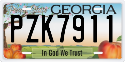 GA license plate PZK7911