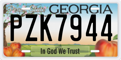 GA license plate PZK7944