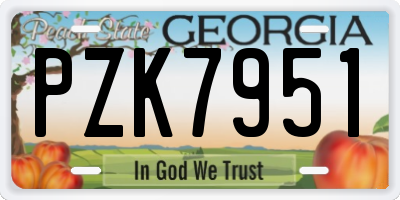 GA license plate PZK7951