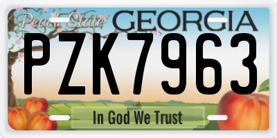 GA license plate PZK7963