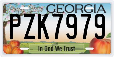 GA license plate PZK7979